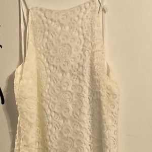 CREAM/WHITE DETAILED DILLARDS DRESS